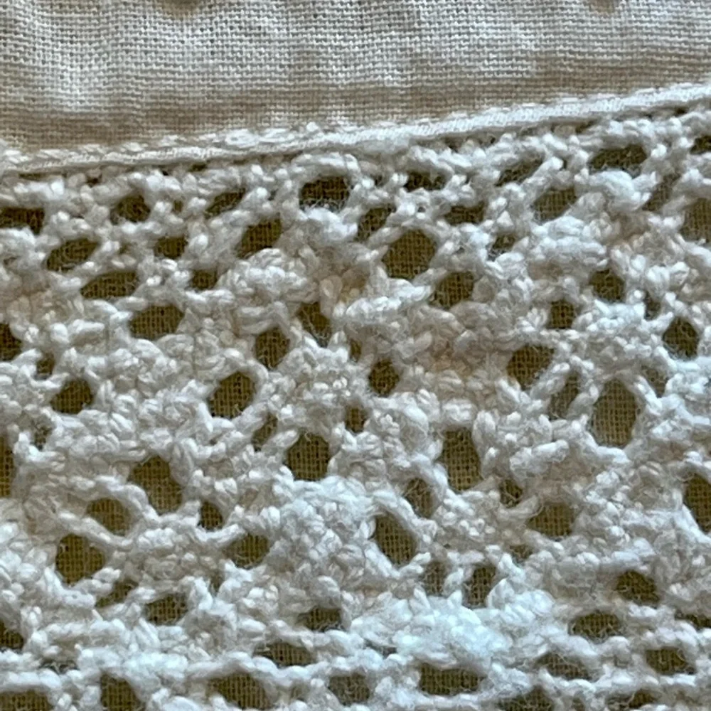 Lucky brand womens cream Swiss dot crochet boho peasent cottage core dress M - Picture 7 of 10